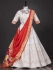 Bollywood Model White and Red Georgette silk wedding lehenga choli