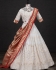 Bollywood Model White and Red Georgette silk wedding lehenga choli