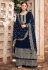 Navy blue faux georgette embroidered pakistani suit 201B
