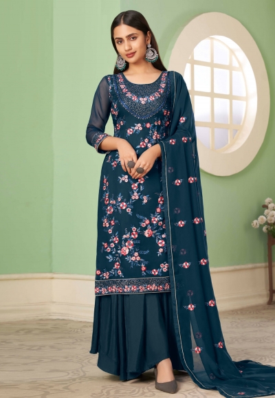 Blue georgette pakistani suit 2050A