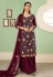 Wine georgette palazzo suit 2048D