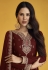 Maroon faux georgette long anarkali suit 9230B