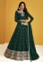 Green faux georgette abaya style anarkali suit 9231E