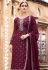 Maroon georgette palazzo suit 156817