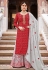 Red chinon palazzo suit 156974