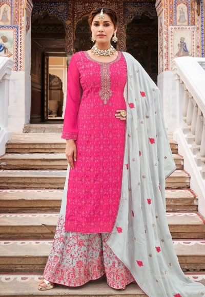 Pink chinon pakistani suit 156975