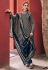 Navy blue pashmina pakistani suit ACU7837