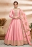 Pink art silk abaya style anarkali suit 4801
