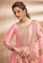 Pink art silk abaya style anarkali suit 4801