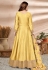 Yellow art silk long anarkali suit 4802