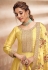 Yellow art silk long anarkali suit 4802