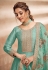 Sea green art silk abaya style anarkali suit 4803