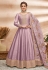 Light purple art silk long anarkali suit 4804