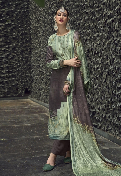 Light green velvet pakistani suit ACU7864