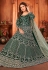 Green velvet long anarkali suit 4901