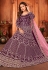 Purple velvet abaya style anarkali suit 4902