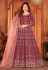 Maroon velvet abaya style anarkali suit 4904