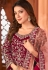 Maroon velvet abaya style anarkali suit 4904