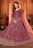 Maroon velvet abaya style anarkali suit 4904