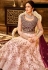 Pink net abaya style anarkali suit 7922