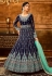 Navy blue georgette long anarkali suit 7923