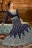 Navy blue georgette long anarkali suit 7923