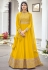 Yellow faux georgette abaya style anarkali suit 1320D