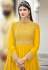 Yellow faux georgette abaya style anarkali suit 1320D