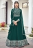 Green faux georgette long anarkali suit 1320C