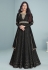 Black faux georgette abaya style anarkali suit 9291E