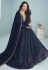 Navy blue faux georgette long anarkali suit 9291D