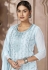 Sky blue georgette pant style suit 2606