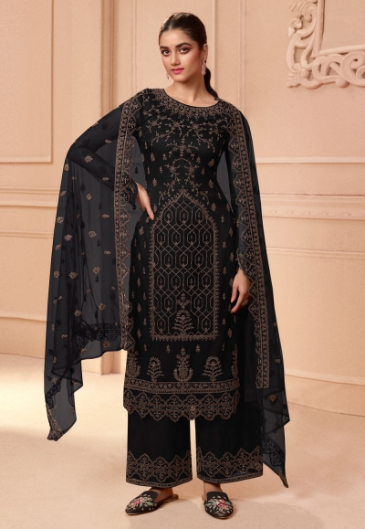 Black net pakistani suit 3505