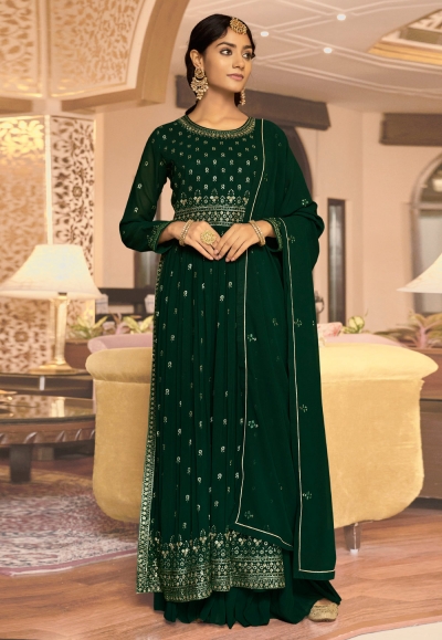 Green georgette sharara suit 43