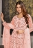 Peach net ankle length anarkali suit 1009