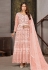 Peach net ankle length anarkali suit 1009