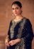 Navy blue velvet pakistani suit 4100D