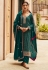 Teal silk pant style suit 9444