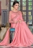 Pink silk saree with blouse 1005