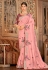 Pink organza saree with blouse 28001