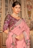 Pink organza saree with blouse 28001