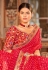 Red organza saree with blouse 28002