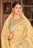 Light yellow organza saree with blouse 28003
