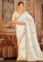 Off white organza saree with blouse 28005