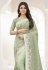 Pista green net saree with blouse 6363