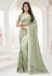 Pista green net saree with blouse 6363