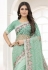 Sky blue net saree with blouse 6369