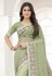 Pista green net saree with blouse 6368