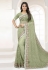 Pista green net saree with blouse 6368