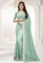 Sky blue net saree with blouse 6364
